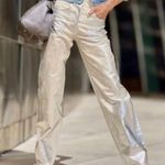 ZARA NWT  The Boy Boy Fit Silver Relaxed Fit Straight Leg Mid Waist Jeans Photo 3