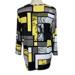 Allison Daley Large Top Geometric Stretch 3/4 Sleeve Round Neck Pullover Multi Photo 4