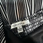 Purple Snow Black & White Striped Tank Top Romper w Layered Skirt Dress Size LG Photo 2