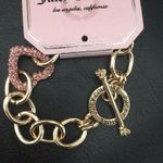 Juicy Couture New  Gold Chain Pink Pave Heart Bclt Photo 1