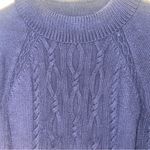 Talbots  Cotton Cable Knit Portrait Collared Sweater Navy Blue Size Medium Photo 6