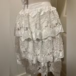 Farm Rio  $280 White Richilier Cotton Mini Halter XL Dress Lace Tiered NEW Photo 5