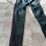 Fabletics  teal/turquoise and dark gray mid rise athletic leggings, size Medium Photo 3