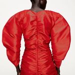 ZARA NWT Valentine’s Day Red Draped Detail Dress Photo 2