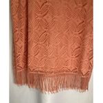 Cato Womens Peach Lace Skirt Size 8 Fitted Waist Boho Bodycon Maxi Skirt Fringed Photo 2