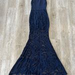 Windsor Womens Blue Maxi Sheer Lace Dress - S Photo 3