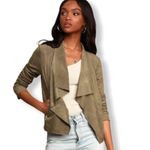 BLANK NYC Olive Suede Drape Jacket Photo 2