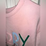 Merry & Bright Christmas Pink Velour Sweatshirt Size M Photo 7