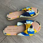 Kate Spade  Vibrant Blue and Yellow Stripes Slip-On Espadrille Sandals Photo 1