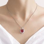 Love Heart Pendant Necklace for Women Silver Photo 2