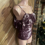 American Eagle  Outfitters Women’s Medium Burgundy Off Shoulder Bodysuit Photo 2