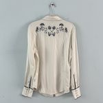 Wrangler  Piped Western Shirt Vintage White Snap Front Embroidered Long Sleeve Photo 4