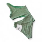 Beach Riot NEW  Celine Cut Out One Piece Metallic Green Swimsuit Sz S Photo 6