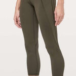 Lululemon Time To Sweat Crop *23" Dark Olive Size 8 Photo 0