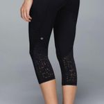 Lululemon Water Bound Crop Black / Paradise Grid Multi Run Gym Yoga Size 4 Photo 3