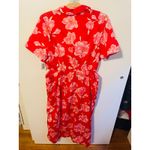 Old Navy NWT  Cutout MIDI‎  Dress Red Pink Floral, Short Sleeve, Button Front XL Photo 10