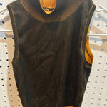 ZARA XS Knit Ribbed Mock Neck Sleeveless Top Olive Green Mustard Yellow Photo 0