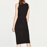 ZARA Corset pencil Fitted Lace Up Black Midi Body Con Dress Photo 2