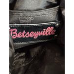 Betseyville Shoulder Bag Purse Cheetah/Bows Gray/Red Logo Studs Lined Zip Close Red Photo 10