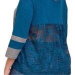 Torrid Cotton Jersey Lace Back Color Block Varsity Stripe Tee Photo 5