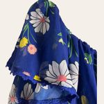 Topshop  Bardot Blue Floral Print Off the Shoulder Maxi Dress Size 8 Photo 2