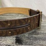 Michael Kors Brown Two Tone Wide Buckle Logo Belt Small S Photo 2