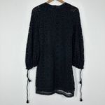 See By Chloe  Mini Dress Black Boho Crochet Ballon Sleeve Brunch‎ Wedding Guest Photo 1