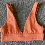 Aerie  Crinkle Longline Plunge Bikini Top Orange Photo 3