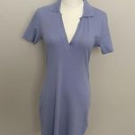 ZARA Knit Shirt Dress Bodycon Ribbed Collar Plunge Neckline Polo Tennis Purple Photo 1