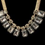 Vintage Estate Gold Tone Gray Faceted Stones Necklace Choker Photo 3