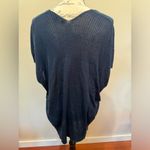 Vince  Double V-Neck Oversized Navy Drop Sleeve Knit‎ Top Sz M Photo 2