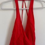Free People Endless Summer Fine Lines Cotton Linen Wrap Dress in Red Size Medium Photo 2