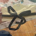 Mia Collection Long GoldChain Blue Denim Ribbon Choker Necklace Costume Photo 0