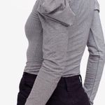 Free People  Puff Sleeve Penelope Long Sleeve Black Striped Top Size Small Photo 1