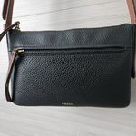 Fossil  Black Cow Hide Leather Crossbody Bag Adjustable Strap Vintage Purse Small Photo 4