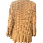 ZARA  Mustard Peplum Sweater with Puff Sleeves Sz S LN Cotton Blend Photo 4