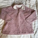 Peach Love California PEACH LOVE Pink‎ Collared Small Zip Teddy Jacket White Photo 0