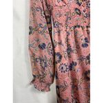 Patrons of Peace Maxi Dress M Floral Pink Boho Smocked Cottagecore Puff Sleeve Photo 4