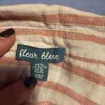 Fleur Bleue Linen Gold and Pink Button Down Shirt with Classic Stripes Size XL Photo 7