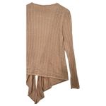 Soft Surroundings Cardigan Sweater Womens Small Tan Open Front Pointelle Knit Photo 6
