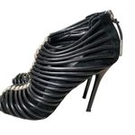 L.A.M.B. .A.M.B. Walcot Black Leather Bootie Sandal Heels size 8 Photo 7