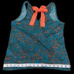 Lily Star  beautiful vibrant teal & orange wrap back tank top w/ orange ties Photo 7