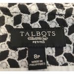 Talbots Petite Eyelet Midi Dress Church Office Career Black White Preppy Size 8P Photo 3