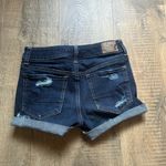 American Eagle Outfitters High Rise Shortie Blue Distressed Jean Shorts Photo 2