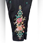 Johnny Was Chandra Bike Short Bermuda Floral Embroidery Black Knit XS J66720-2 Photo 8
