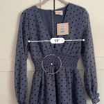 Showpo  Pretty As You Long Sleeve Mini Dress Blue Polka Dot Photo 4