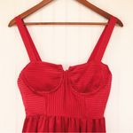 ASTR New  the Label Cherry Red Pleated Bustier Midi Dress Thigh Slit Size‎ Small Photo 3