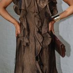 Ruffle Brown These Three Maxi Dress Size L Photo 2