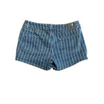 RSQ Denim Shorts juniors Size 16 Blue White Striped Malibu Mid Rise Jean Shorts Photo 5