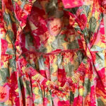 Peyton &‎ Parker dress 100% Cotton Pink Floral Ruffle Smocked Bib Tie size M Size M Photo 7